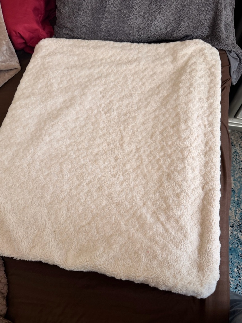 Cozy Plush Sherpa Throw Blanket - Cream